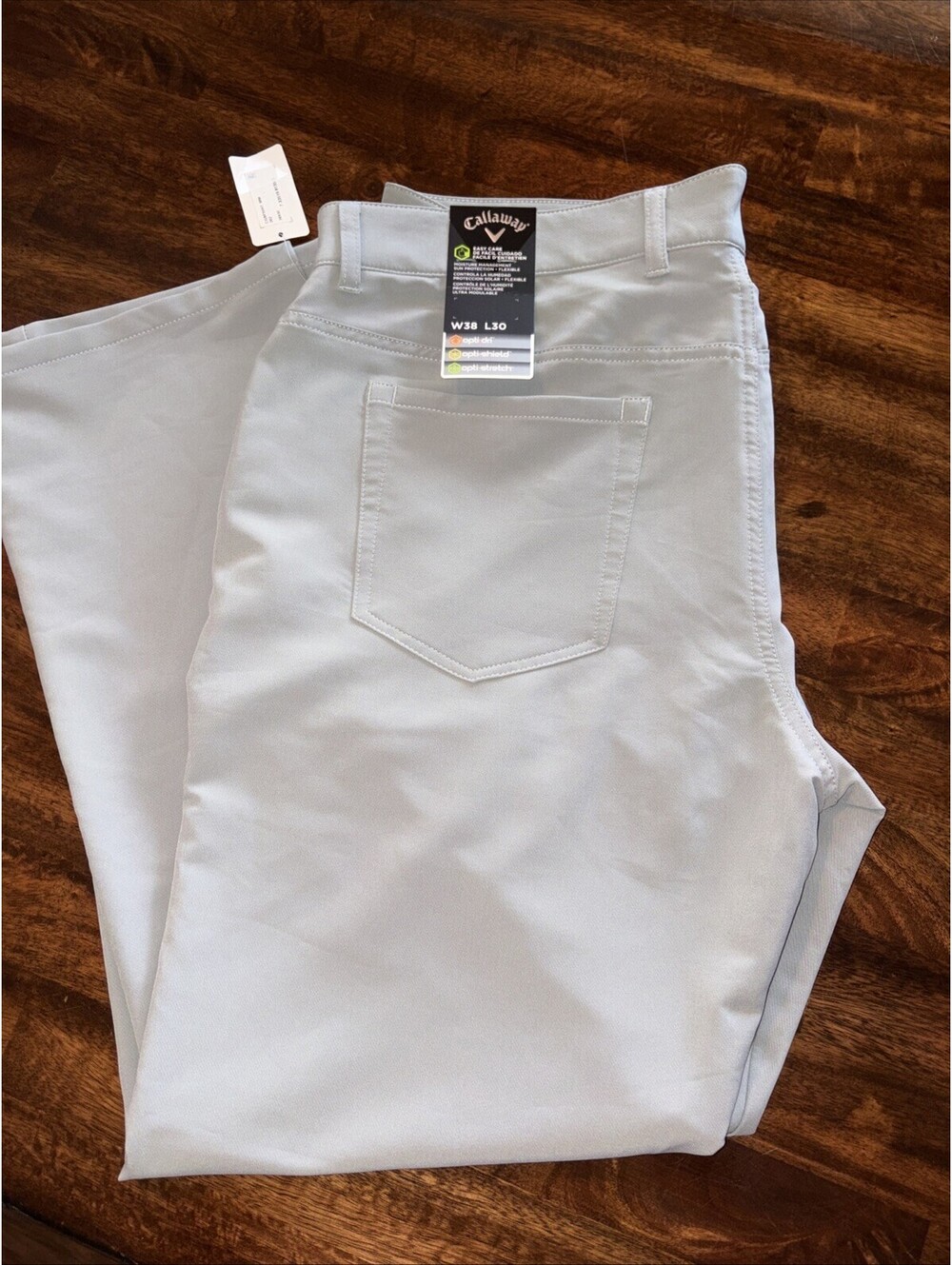 Callaway Mens Opti-Dri Golf Pants Monument Grey 38x30 CGBF50H7MM NEW with tags